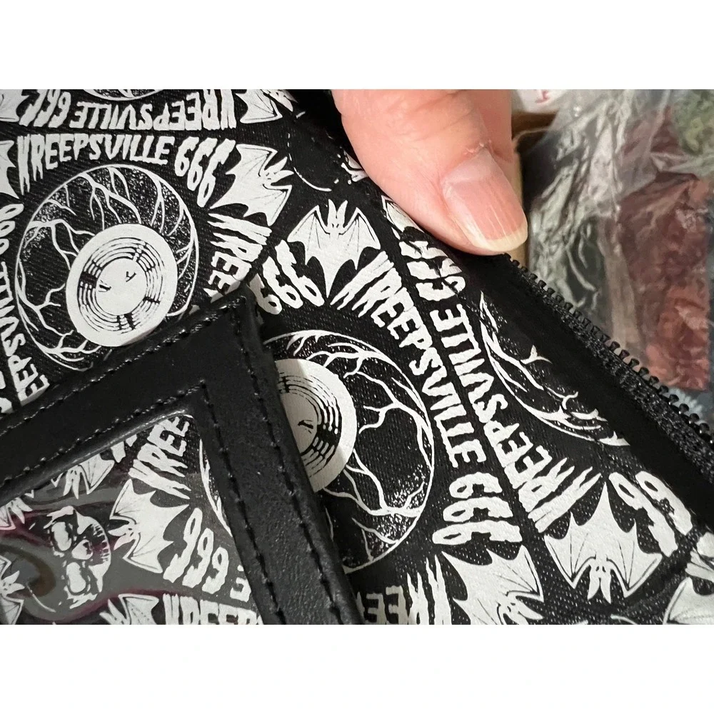 Kreepsville 666 Coffin Purse Skeleton Goth Bone Handle Crossbody Bag